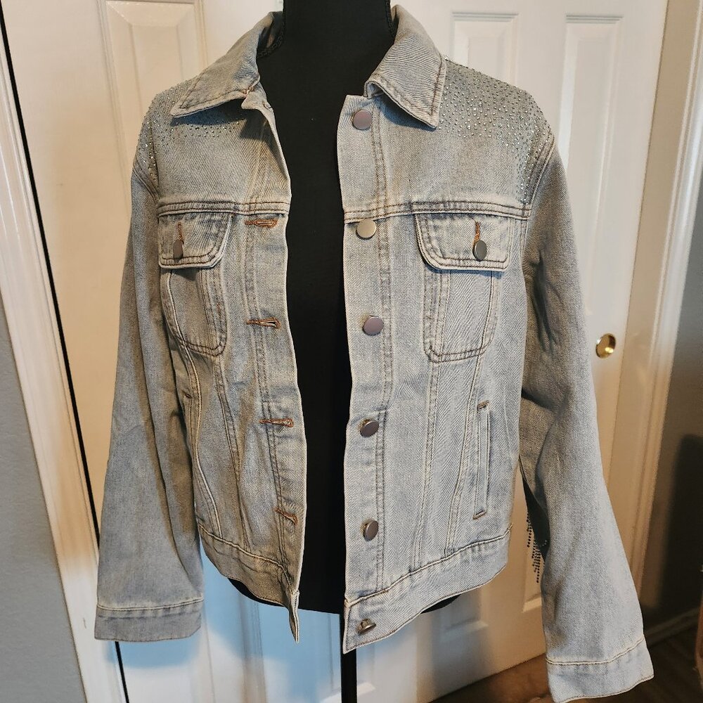 NEW Sparkle Rhinestone Denim Jacket